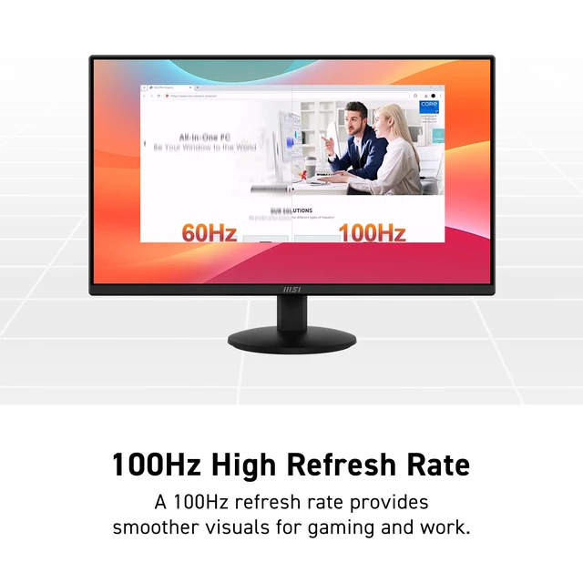 Alt view image 3 of 7 - PRO MP242LE 24-inch IPS 1920 x 1080 (FHD) Computer Office Monitor, 100Hz, Adaptive Sync, HDMI, DisplayPort, Tilt, 4-Side Slim Bezel 1ms, Black