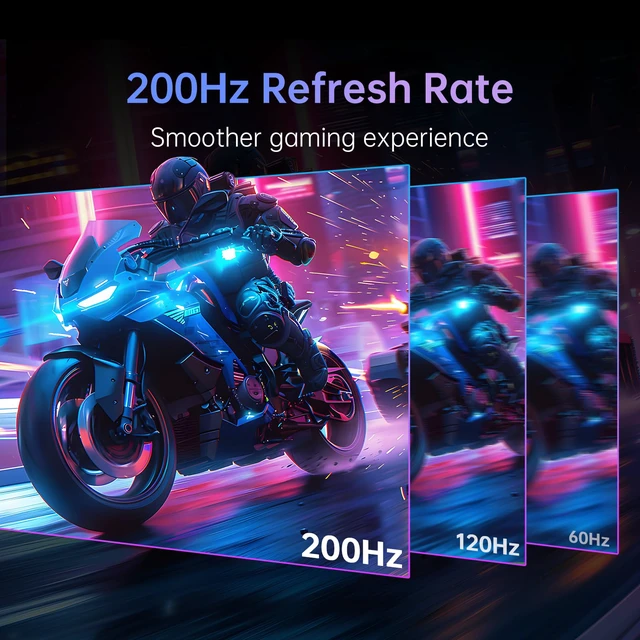 Alt view image 2 of 7 - 24.5 Inch Gaming Monitor, 180Hz (Up to 200Hz) Monitor FHD, Fast IPS 1080P 1ms, 128% sRGB HDR10, Adaptive Sync, HDMI DP, VESA Tilt Adjustable for Xbox PS5 Switch, H25T7