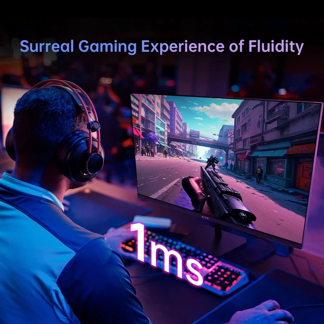 Alt view image 3 of 7 - 24.5 Inch Gaming Monitor, 180Hz (Up to 200Hz) Monitor FHD, Fast IPS 1080P 1ms, 128% sRGB HDR10, Adaptive Sync, HDMI DP, VESA Tilt Adjustable for Xbox PS5 Switch, H25T7