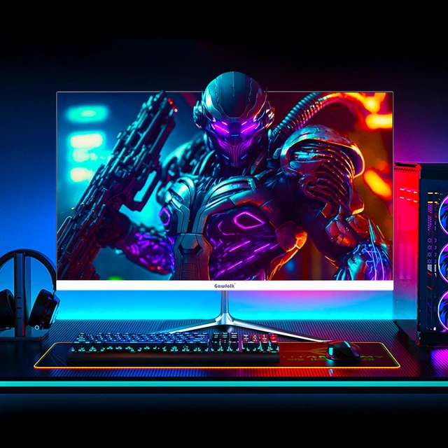 Alt view image 5 of 7 - Gaming Monitor 24.5 Inch 200Hz Built-in Speakers, 180hz PC Monitor FHD 1080P Frameless Computer Monitors, VA,sRGB 100%, DisplayPort, HDMI, Eye Care, Wall Mount Compatible (White)