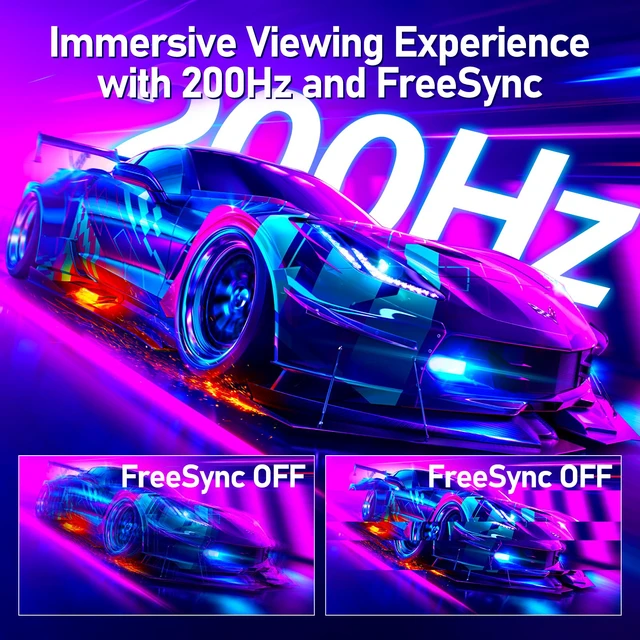 Alt view image 7 of 7 - Gaming Monitor 24.5 Inch 200Hz Built-in Speakers, 180hz PC Monitor FHD 1080P Frameless Computer Monitors, VA,sRGB 100%, DisplayPort, HDMI, Eye Care, Wall Mount Compatible (White)