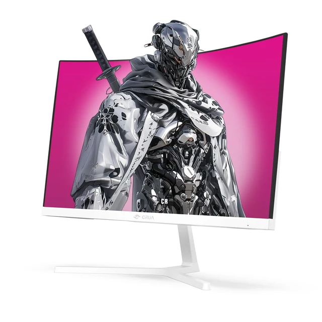 Alt view image 2 of 7 - 24" Curved Gaming Monitor, 165Hz/200Hz Computer Monitor, FHD 1920x1080, 120% sRGB, AMD FreeSync, Blue Light Filter, for Gaming & Office, Wall Mountable- White