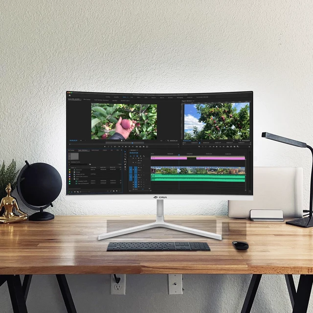 Alt view image 7 of 7 - 24" Curved Gaming Monitor, 165Hz/200Hz Computer Monitor, FHD 1920x1080, 120% sRGB, AMD FreeSync, Blue Light Filter, for Gaming & Office, Wall Mountable- White