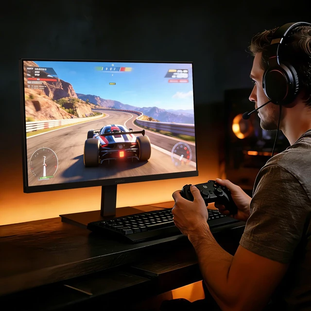 Alt view image 7 of 7 - 24 Inch Gaming Monitor 144Hz Full HD 1920 x 1080p IPS Ultra-Slim Display with HDMI VGA, Adaptive Sync, 99% SRGB, VESA 100x100mm, Eye Care, Tilt, HDMI 2.0, Black, E2411K
