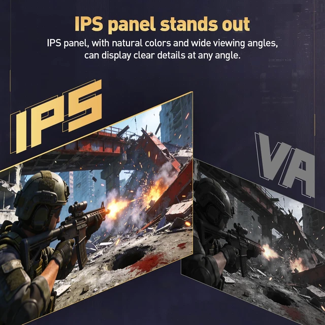 Alt view image 3 of 7 - 24 Inch Gaming Monitor 144Hz Full HD 1920 x 1080p IPS Ultra-Slim Display with HDMI VGA, Adaptive Sync, 99% SRGB, VESA 100x100mm, Eye Care, Tilt, HDMI 2.0, Black, E2411K