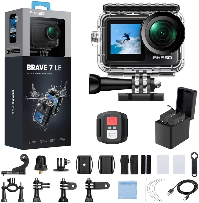 Main image of Brave 7 LE 4K30FPS 20MP WiFi Action Camera with Touch Screen EIS 2.0 Zoom Remote Control 131Feet Waterproof Underwater Camera Dual Color Screens Support External Microphone Vlog Camera