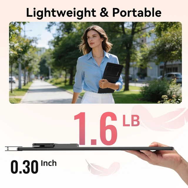 Alt view image 5 of 7 - Portable Monitor 16" 1200P FHD Laptop Screen Extender, Horizontal Vertical Monitors with External Speakers, 100% sRGB Plug & Play Computer Gaming Travel Second Screen for Wins Mac Phone PS5 Xbox