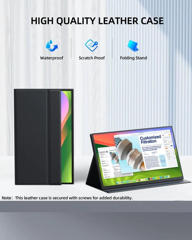Alt view image 5 of 7 - Portable Monitor 18.5" 120HZ 125% sRGB Portable Laptop Monitor w/VESA & Stand, FreeSync HDR Gaming Monitor, 350Nits USB-C & MINI HDMI Travel Second Screen for Laptop, PC, Game Consoles