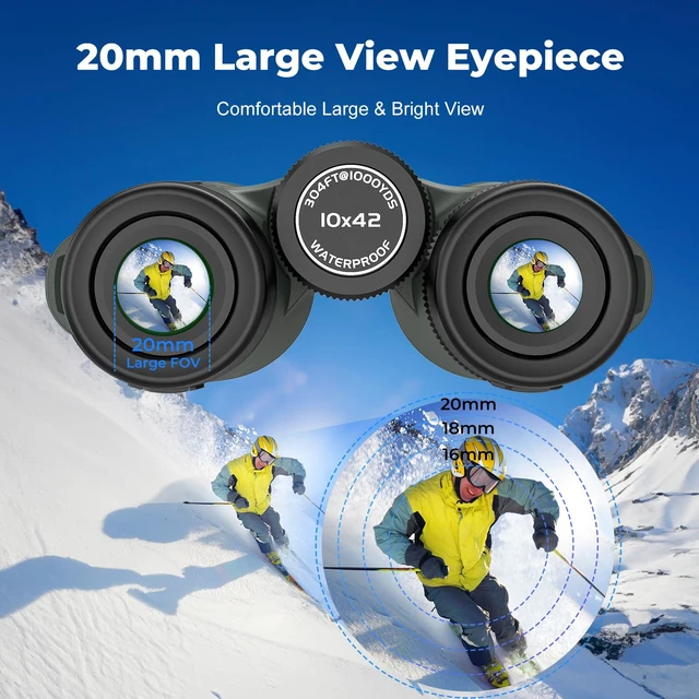 Alt view image 4 of 4 - 10X42 HD Binoculars for Adults with Phone Adapter, High Power Binoculars with BAK4 Prism and FMC Lens, Waterproof Binocular for Bird Watching Hunting Traveling Outdoor Sports