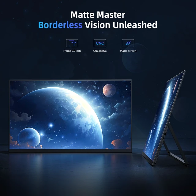 Alt view image 6 of 7 - Portable Monitor 18.5 | 120HZ 1ms Gaming Monitor | 125% sRGB | FreeSync, HDR | 350Nits | USB-C & MINI HDMI | VESA & Stand | Large Travel External Second Screen for Laptop, Computer, Game Consoles