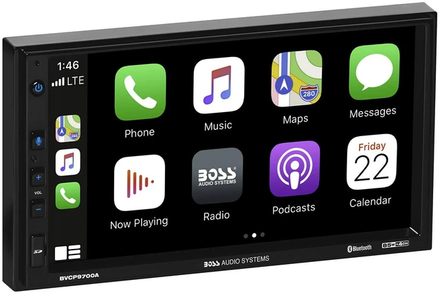 Main image of BVCP9700A Car Stereo - Apple CarPlay, Android Auto, Double Din, 7 Inch Touchscreen, Bluetooth, No CD DVD Player, AM/FM Radio Receiver