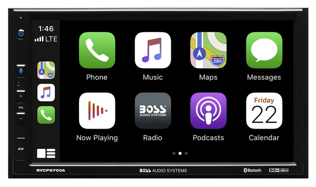 Alt view image 2 of 6 - BVCP9700A Car Stereo - Apple CarPlay, Android Auto, Double Din, 7 Inch Touchscreen, Bluetooth, No CD DVD Player, AM/FM Radio Receiver
