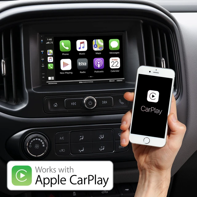 Alt view image 4 of 6 - BVCP9700A Car Stereo - Apple CarPlay, Android Auto, Double Din, 7 Inch Touchscreen, Bluetooth, No CD DVD Player, AM/FM Radio Receiver