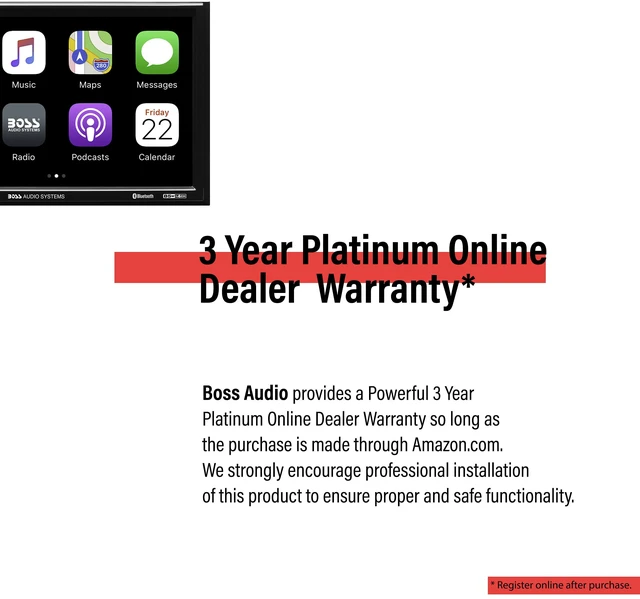 Alt view image 6 of 6 - BVCP9700A Car Stereo - Apple CarPlay, Android Auto, Double Din, 7 Inch Touchscreen, Bluetooth, No CD DVD Player, AM/FM Radio Receiver