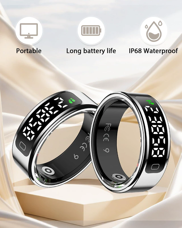 Alt view image 6 of 7 - LETLET Smart Ring for Women for Men,60 Health Metrics,Accurately Monitors Heart Rate,Blood Oxygen (SpO2),Sleep,Stress and Womens Health Metrics.Fitness Rings for Women,Ultra-Thin(Sliver, 12#)