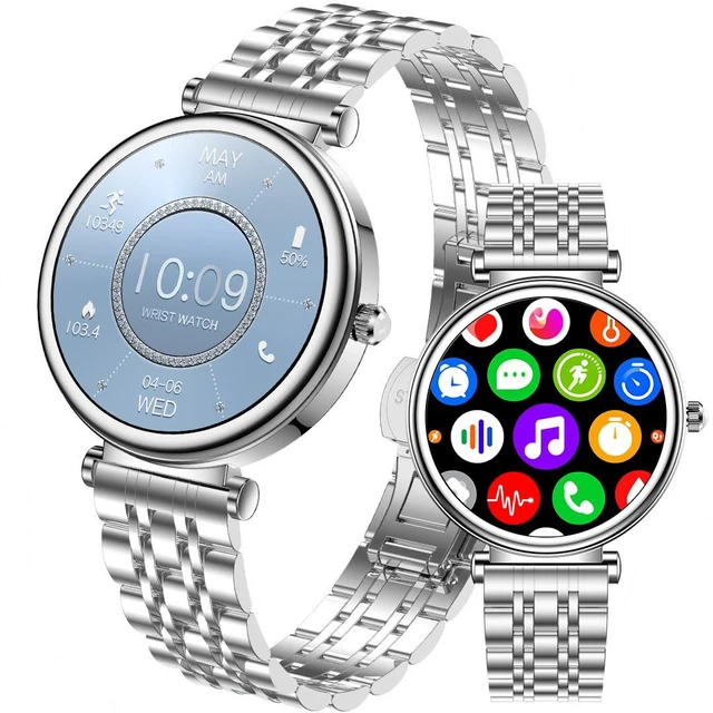Main image of Smart Watch for Women 1.27" Color Screen Waterproof Fitness Activity Tracker Rose Gold Women's Smart Watch with Heart Rate Sleep Monitor for Android and iOS (Full Silver Steel RT-i109)