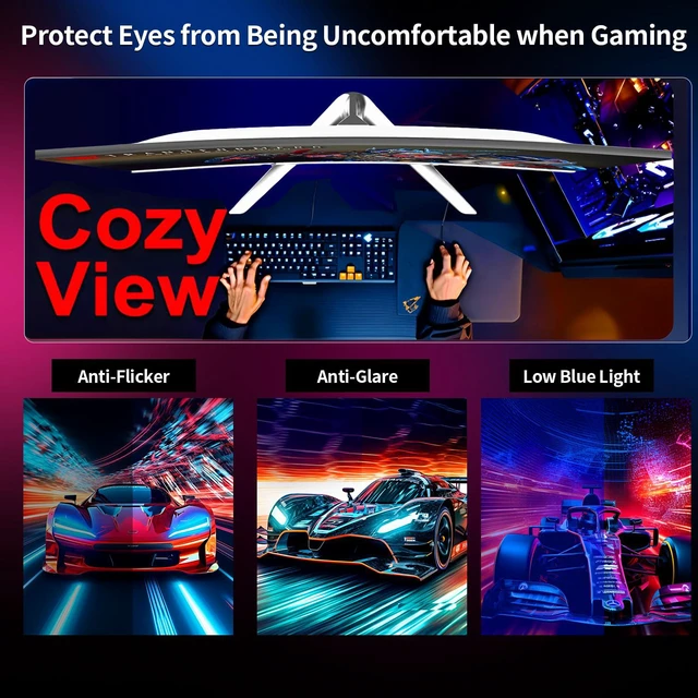 Alt view image 3 of 7 - 27" Curved Gaming Monitor, Full HD(1920x1080P) VA Panel 1800R Computer Monitor,200HZ CP Screen,100% sRGB,3Sides Frameless, Flicker-Less,Blue Light Filter, for Office & Gaming