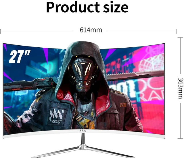 Alt view image 7 of 7 - 27" Curved Gaming Monitor, Full HD(1920x1080P) VA Panel 1800R Computer Monitor,200HZ CP Screen,100% sRGB,3Sides Frameless, Flicker-Less,Blue Light Filter, for Office & Gaming