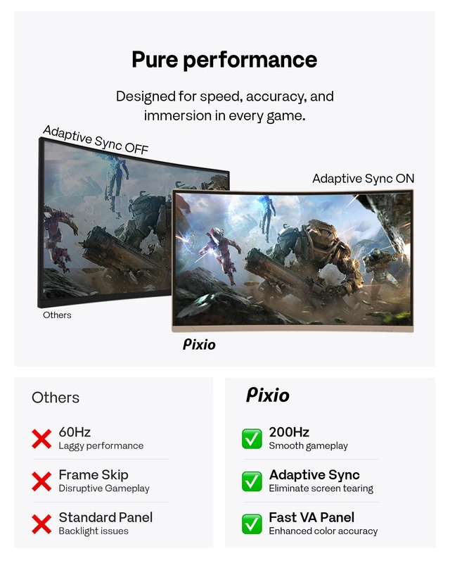 Alt view image 2 of 7 - PXC248 Wave Beige 24 inch 200Hz Refresh Rate FHD 1080p Resolution 1500R Curve Fast VA Panel 1ms GTG Response Time Adaptive Sync HDR Curved Gaming Monitor