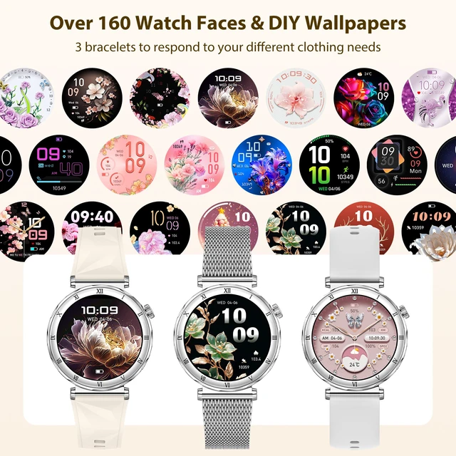 Alt view image 7 of 7 - Smart Watches for Women (Answer/Make Calls), 1.19" AMOLED Slim Smartwatch with Heart Rate/Sleep Monitor, 120+ Sport Modes Fitness Tracker with Bluetooth for iOS/Android, Silver