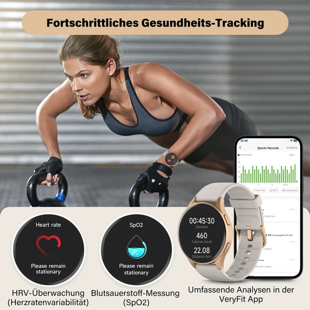 Alt view image 2 of 7 - Smart Watch for Women with Built-in GPS & Alexa (Make/Answer Call), 1.32" AMOLED Fitness Tracker with Altimeter Compass for Hiking Running, HRV/Sleep/SpO2 Monitor, 5ATM Waterproof for iPhone Android