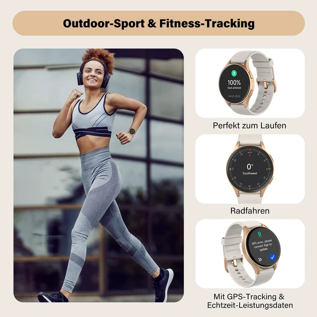 Alt view image 4 of 7 - Smart Watch for Women with Built-in GPS & Alexa (Make/Answer Call), 1.32" AMOLED Fitness Tracker with Altimeter Compass for Hiking Running, HRV/Sleep/SpO2 Monitor, 5ATM Waterproof for iPhone Android