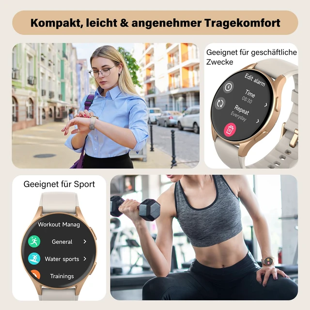 Alt view image 7 of 7 - Smart Watch for Women with Built-in GPS & Alexa (Make/Answer Call), 1.32" AMOLED Fitness Tracker with Altimeter Compass for Hiking Running, HRV/Sleep/SpO2 Monitor, 5ATM Waterproof for iPhone Android