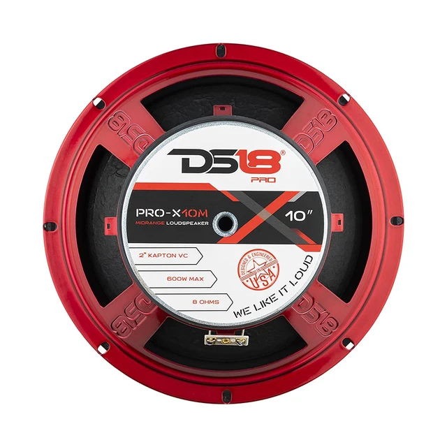 Alt view image 7 of 7 - PRO-X10M Loudspeaker - 10", Midrange, Red Steel Basket, 600W Max, 300W RMS, 8 Ohms - Premium Quality Audio Door Speakers for Car or Truck Stereo Sound System (1 Speaker), Classic