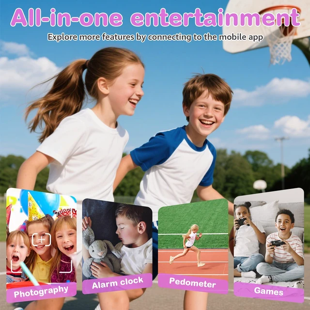 Alt view image 6 of 7 - Kids Smart Watch for Boys Girls, 4G Smartwatch Phone for Children with GPS, Call, SOS, Video/Voice Chat, Parental App, Alarm, HD Touchscreen Watches for Kid Gifts Ages 4-12,Bright Rose