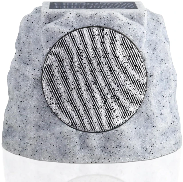 Main image of Solar Rock Speakers Outdoor Water-Resistant Solar Powered Rock Speaker with Lights RGB and TWS Pair for Patio Outside Garden BBQ Deck