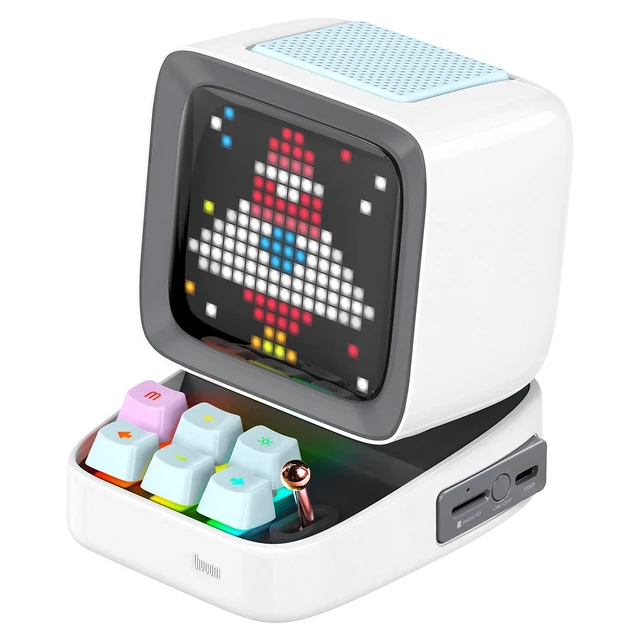 Alt view image 4 of 4 - Ditoo Pro Retro Pixel Art Game Bluetooth Speaker with 16X16 LED App Controlled Front Screen (White)