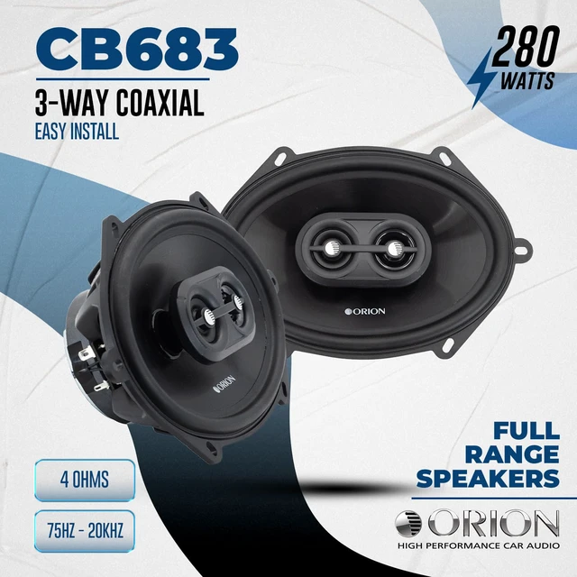 Alt view image 2 of 7 - Cobalt Series CB683 6x8 3-Way Coaxial Car Speakers, 280W, 4 Ohms, Full Range, Enhanced Bass, Polypropylene Cone & Butyl Rubber Surround, Easy Install (Pair)