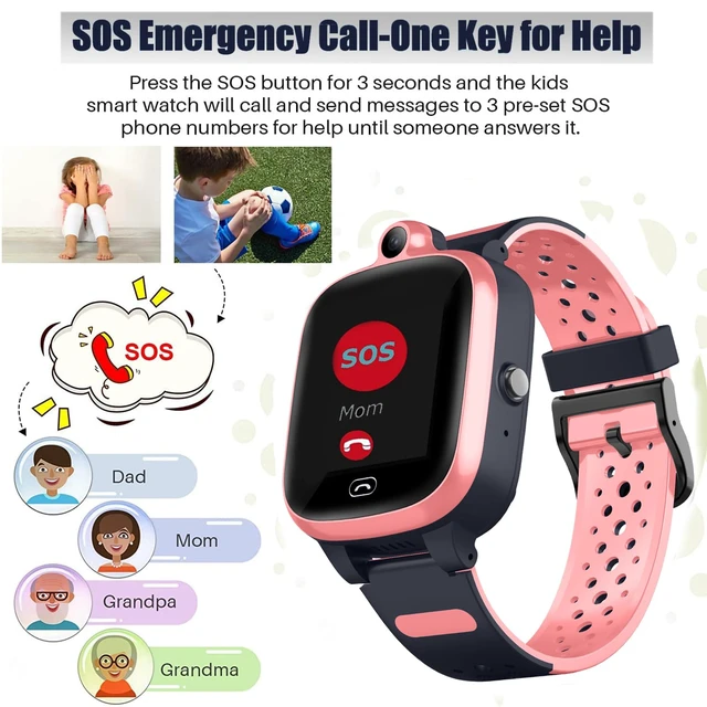 Alt view image 3 of 7 - Kids 4G GPS Smart Watch Video Phone Call SOS Real-Time Tracker Global,Call & Text,Kid-Safe,School Focus,Parental Controls,Emergency Alerts,Waterproof,Camera,Pedometer,Anti-lost,Geo-fence