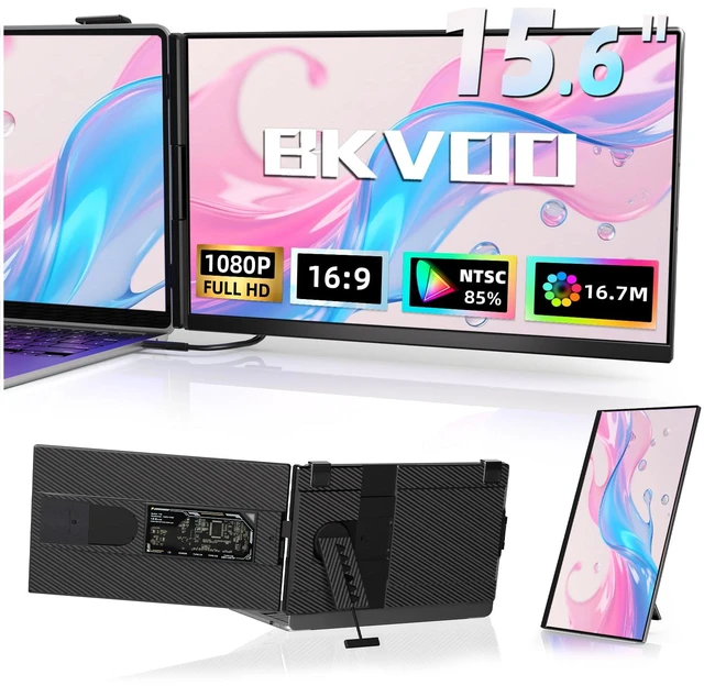 Main image of Laptop Screen Extender Dual Monitor - 15.6" Portable Monitor Detachable IPS 1080P FHD 85% NTSC Travel Screen USB-C HDMI Port Compatible with Wins Mac Chrome Dex Fits 13-17" Laptops