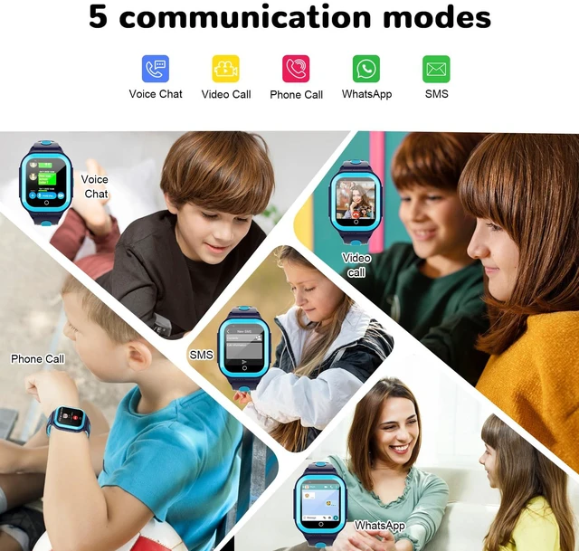 Alt view image 2 of 6 - Wonlex 4G Kids Smartwatch with SIM Card, 1.4" GPS Smart Watch for Kids, Boys Girls Phone Watch with Temperature HR BP Monitor, Video Calls, SOS, Camera, Pedometer, Alarm, Music Player(Blue)