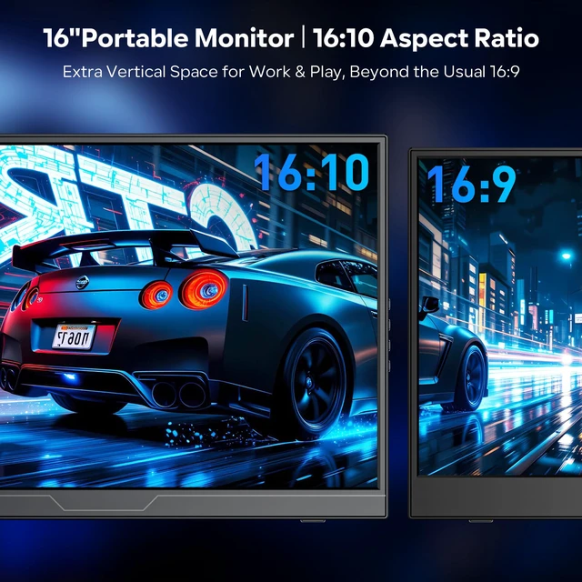Alt view image 4 of 7 - 120Hz Portable Gaming Monitor 16" 1200P FHD 100% sRGB Portable Display with Adjustable Stand, USB-C & HDMI External Monitor & Travel Screen for Laptop Mac PC Phone Xbox PS5 Switch