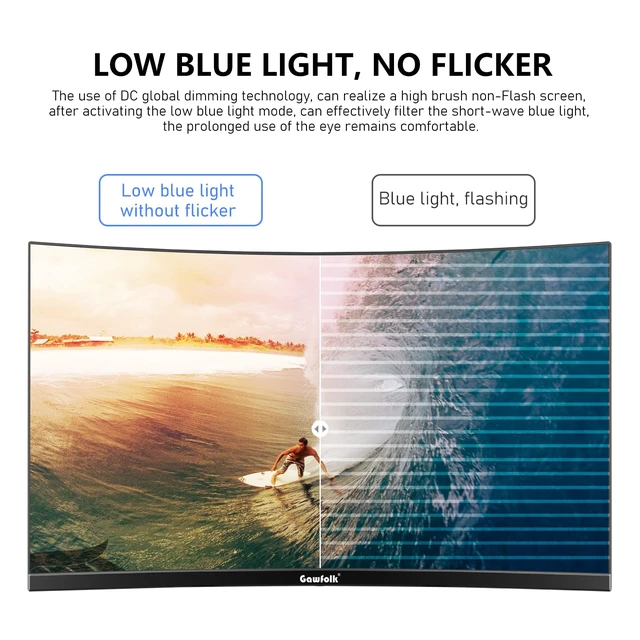 Alt view image 5 of 7 - 24.5 Inch Gaming Curved Monitor Built-in Speakers, 3000R 120Hz PC Screen Full HD 1080P, HDMI 2.0, VGA, Wall Mount Compatible 75 * 75mm