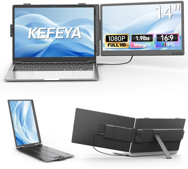 Main image of Laptop Screen Extender, 14" FHD 1080P IPS Dual Laptop Monitor Extender, Portable Monitor Plug & Play USB-C/HDMI/USB-A for 13"-17" Laptops, Work with Windows/MacBook/Switch/PS5