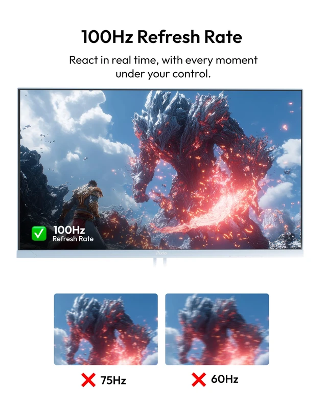Alt view image 3 of 7 - PX275 Wave Blue 27 inch 100Hz Refresh Rate QHD 1440p Resolution IPS Panel 1ms MPRT Response Time Gaming Monitor with Adaptive Sync