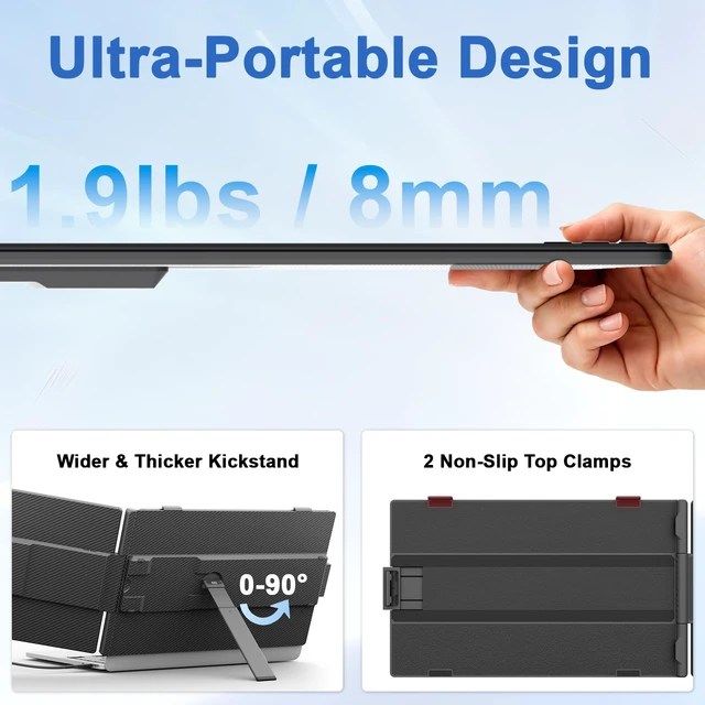 Alt view image 4 of 7 - Laptop Screen Extender, 14" FHD 1080P IPS Dual Laptop Monitor Extender, Portable Monitor Plug & Play USB-C/HDMI/USB-A for 13"-17" Laptops, Work with Windows/MacBook/Switch/PS5