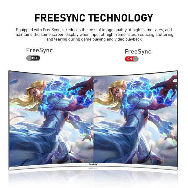 Alt view image 3 of 7 - 27 Inch PC Computer Screen,1800R Curved Gaming 180Hz Monitors, FHD1080p 1ms Without Bezel, freesync, 98% sRGB,178 ° Angle View HDMI DisplayPort, Compatible with Wall-Mounted100*100MM-White