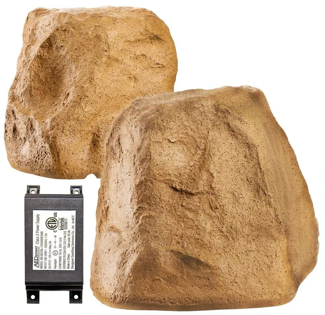 Main image of 5.25" Wireless Bluetooth Outdoor Rock Speaker 120W Weather Resistant, Sandstone Canyon Brown - BTR-150