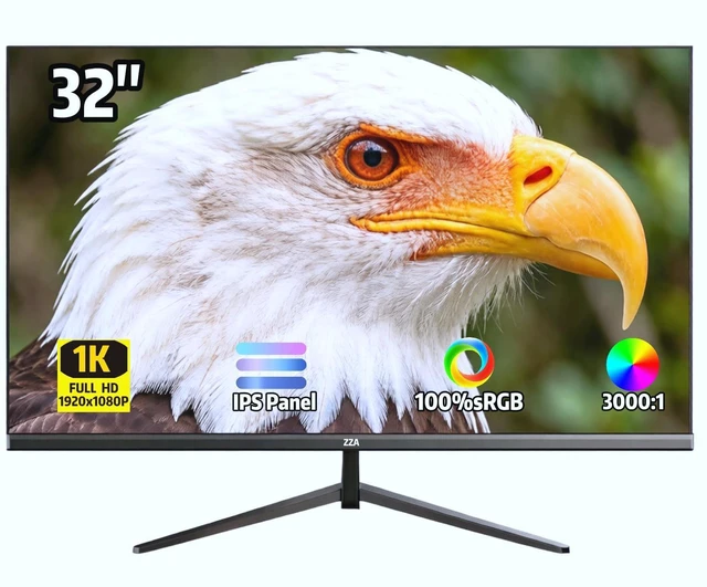 Main image of 32 Inch 1K FHD Monitor (1920x1080), IPS,60Hz Refresh Rate,AMD FreeSync, 178° Viewing Angle,VESA 100x100mm Mount Compatible, Tilt Adjustable - Black