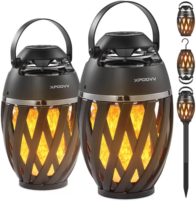 Main image of Father's Day Gifts for Dad, 2026 New Outdoor Bluetooth Speaker with Flame Lights, Cool Birthday Gifts for Men Him Her Boyfriend Husband, Patio Garden Camping (2 Pack)