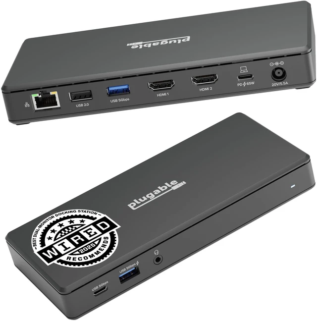 Main image of USB-C Docking Station Dual 4K 60Hz HDMI, 65W Charging, Gigabit Ethernet, 1x USB-C 5Gbps, 3X USB-A, Audio, Windows/ChromeOS, USB-C/USB4/Thunderbolt, Driverless (UD-MSTH2)