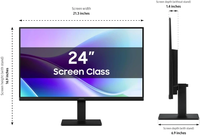 Alt view image 7 of 7 - 24" S3 (S32GF) FHD High Resolution 120Hz Monitor with IPS Panel, Flicker Free, Eye Saver Mode, LS24F320GANXZA, 2025