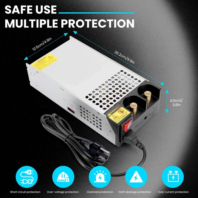 Alt view image 4 of 7 - 110V AC to 12V DC Converter 83.3A 1000W Power Supply AC to DC Converter 12V 83.3A 1000W Switch Power Supply for CCTV Camera System, 3D Printer, LED Strip, Computer Project