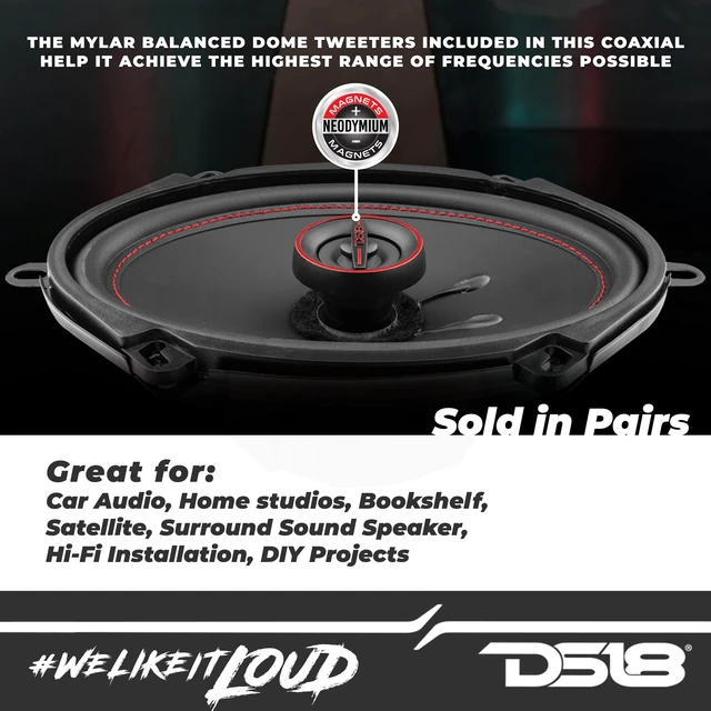 Alt view image 3 of 7 - GEN-X5.7 Coaxial Speaker - 5x7, 3-Way, 165W Max, 50W RMS, Black Paper Cone, Two Mylar Dome Tweeters, 4 Ohms - Clarity Unparalled by Other Speakers in Their Class (2 Speakers)
