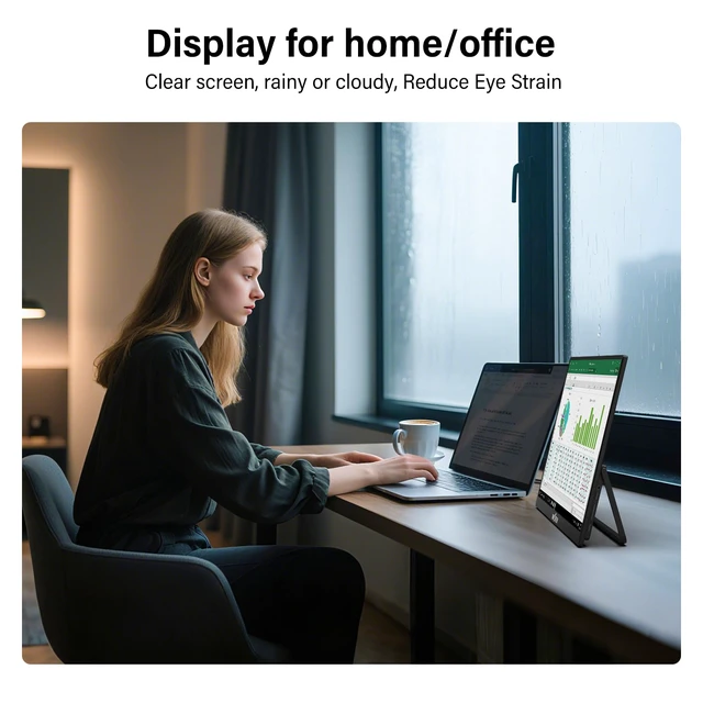 Alt view image 3 of 7 - 16" 240Hz Portable Monitor 2K 2560x1600 100% sRGB Portable Gaming Monitor Laptop Monitors Built-in Speakers 180° Adjustable Type-C HDMI Laptop Screen Extender for Surface Pro PS5 Switch Xbox