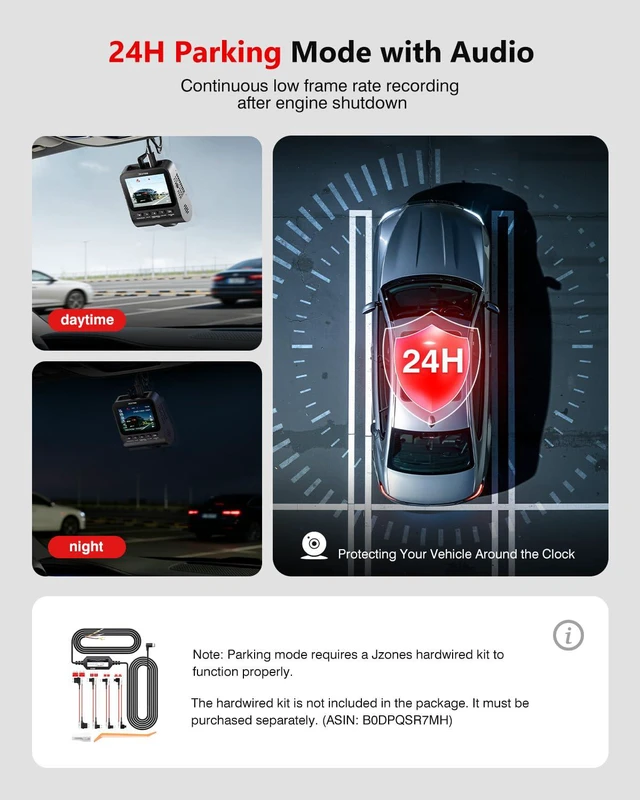 Alt view image 6 of 7 - 4K Dash Cam Front and Rear, HDR Night Vision Dash Camera for Cars 64GB Card 5.8GHz WiFi6 up to 20MB/s APP Control Dash Cams Built-in GPS, G-Sensor, Loop Recording, 170°Wide Angle, 24H Parking Mode